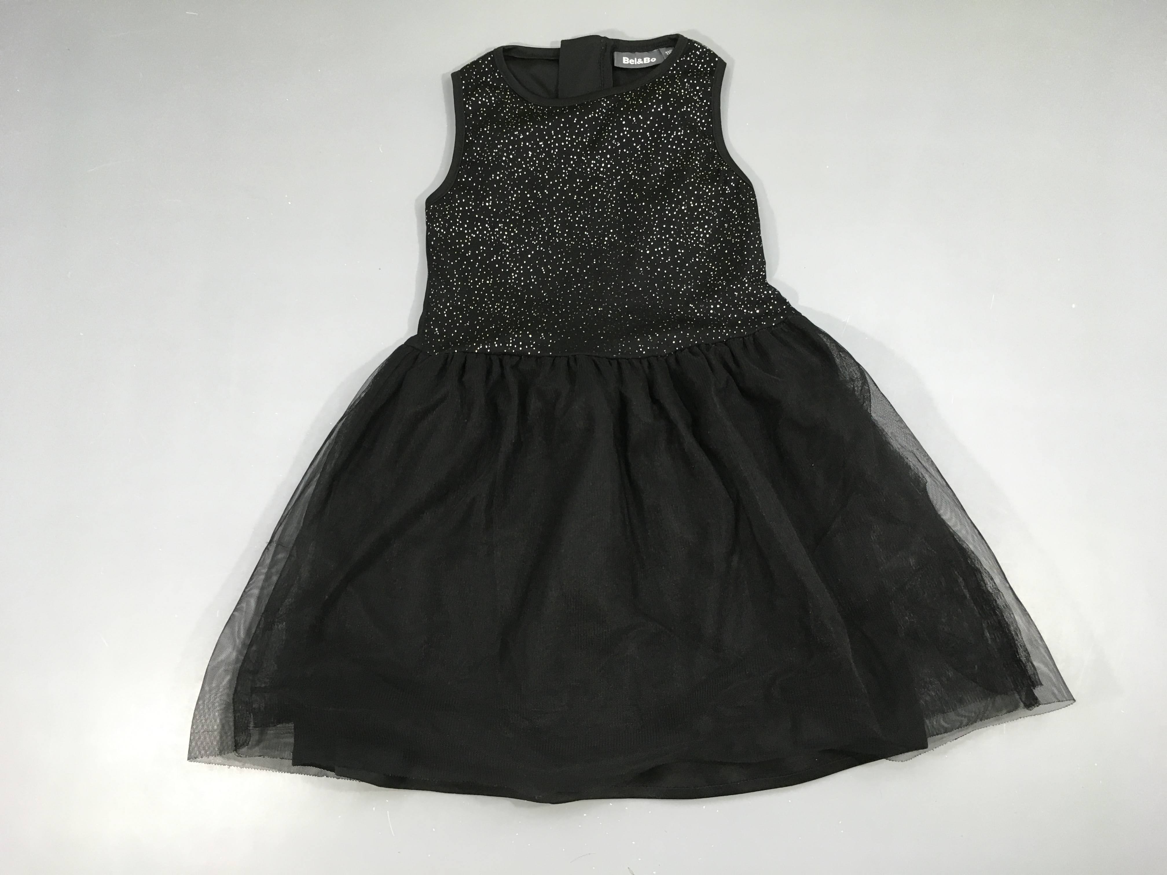 Robe s.m tulle noir pois argentés