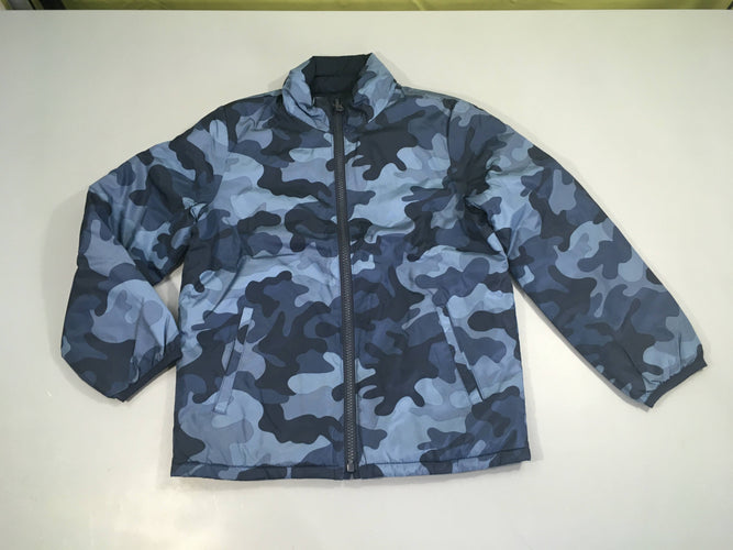 Doudoune light réversible effet camouflage bleu, moins cher chez Petit Kiwi
