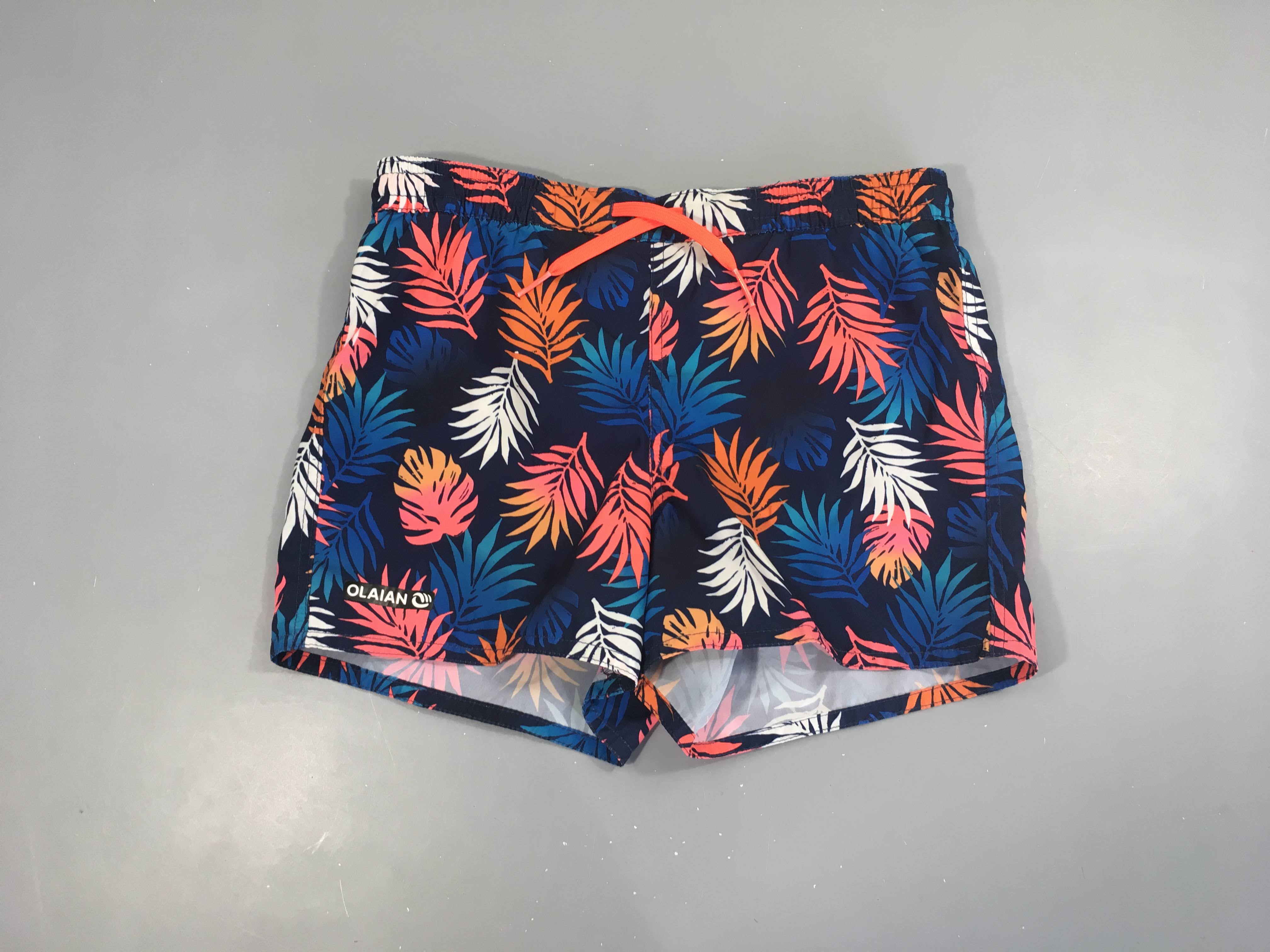 Maillot short bleu feuillage