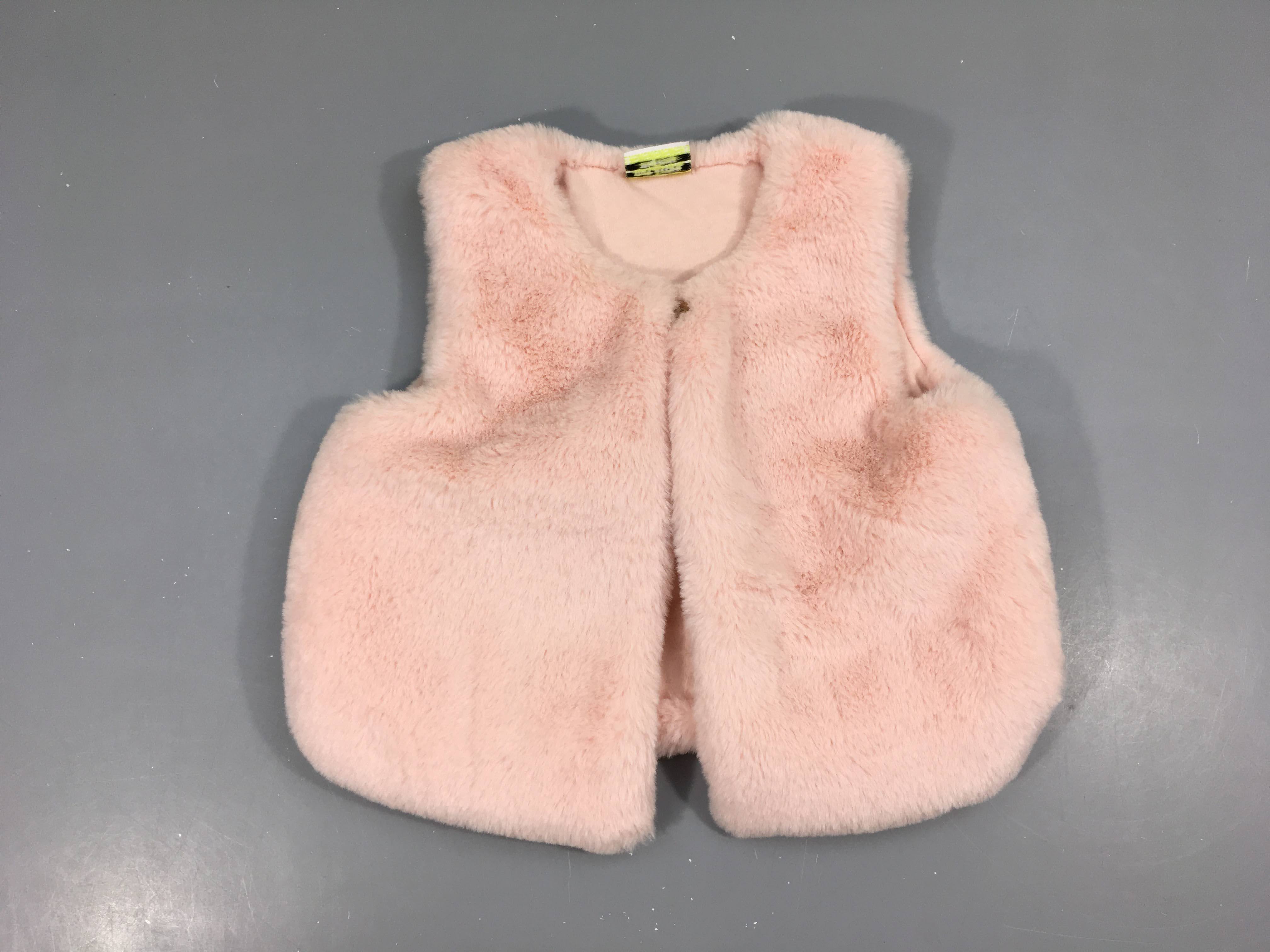 Gilet de berger rose clair peluche