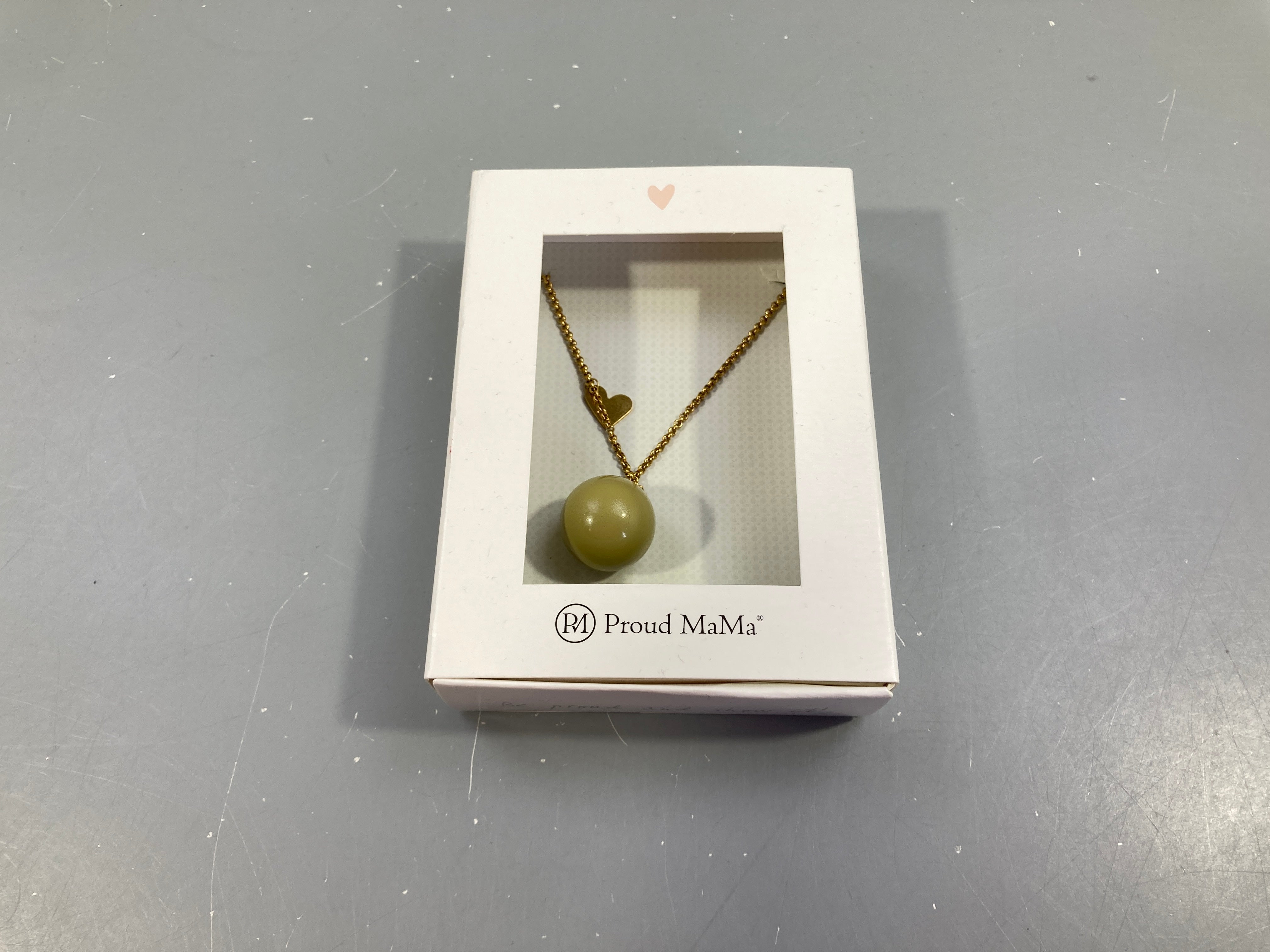 Collier Bola de grossesse - Féline Vert/Taupe - 20mm, Proud Mama