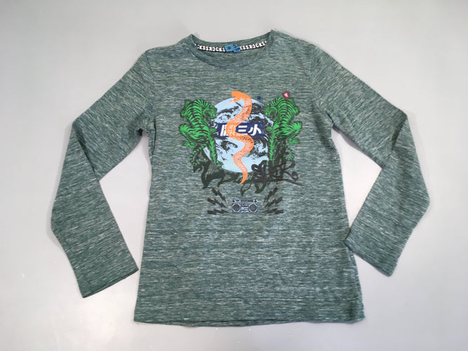 T-shirt m.l vert chiné bouloché Serpent, moins cher chez Petit Kiwi