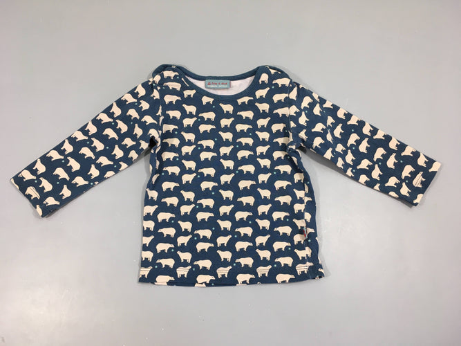 T-shirt m.l bleu ours polaires, moins cher chez Petit Kiwi