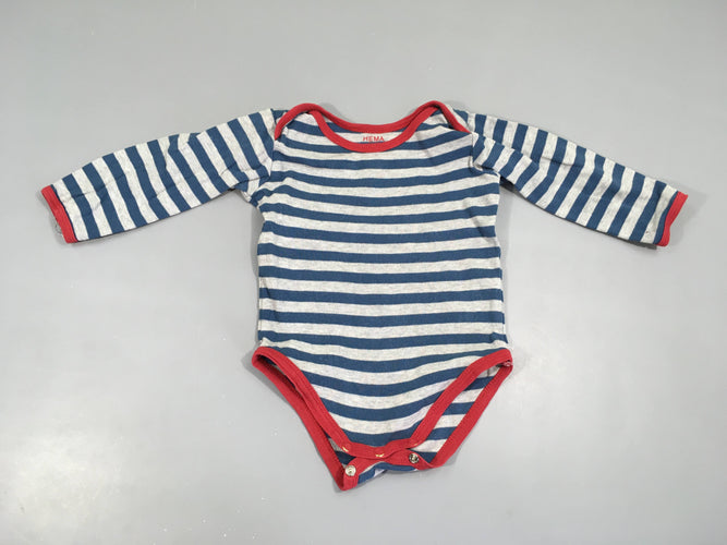 Body m.l rayé bleu/gris, moins cher chez Petit Kiwi