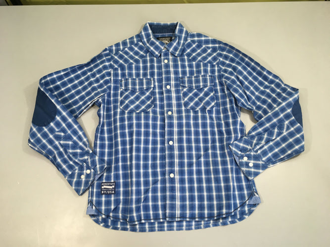 Chemise m.l à carreaux bleu-blanc, moins cher chez Petit Kiwi