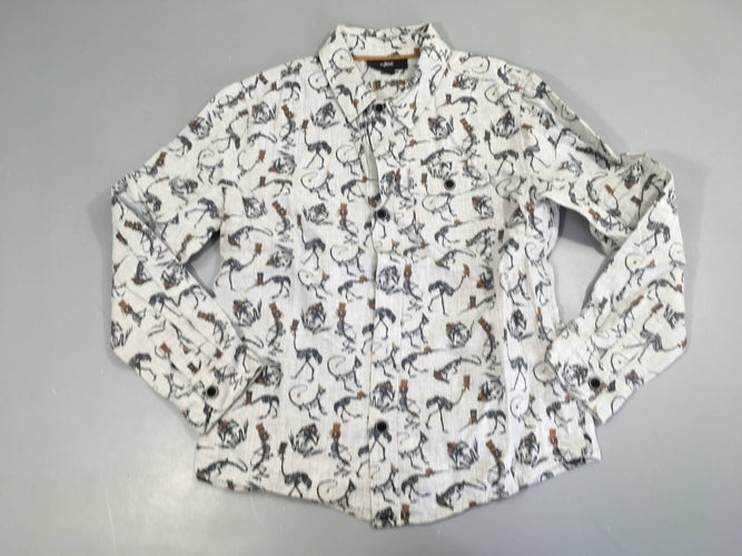 Chemise m.l grise dino squelette, moins cher chez Petit Kiwi