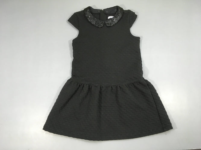 Robe m.c molleton texturé noir sequins, moins cher chez Petit Kiwi