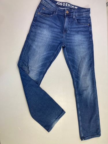 Jean droit bleu délavé-Jog Denim, moins cher chez Petit Kiwi