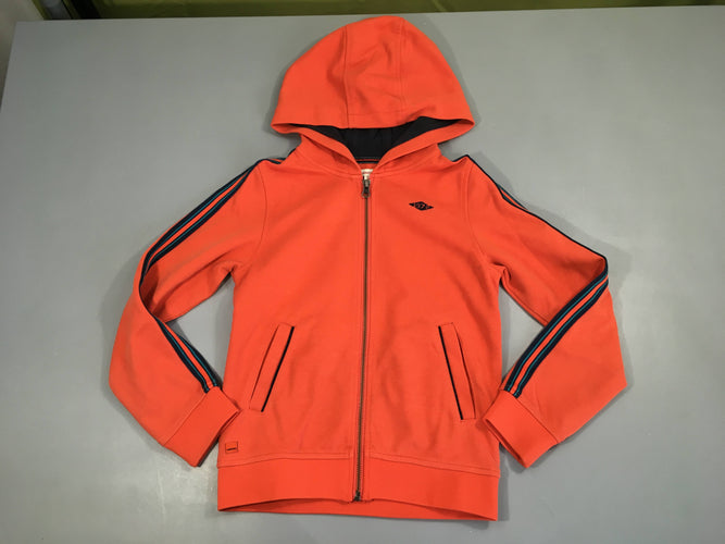 Sweat zippé à capuche coton piqué orange 1972 Bouloché, moins cher chez Petit Kiwi