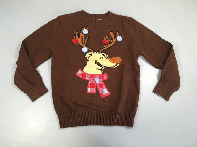 Pull brun de Noël, moins cher chez Petit Kiwi