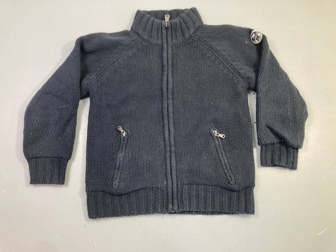 Gilet zippé tricot marine doublé jersey North Sails, moins cher chez Petit Kiwi