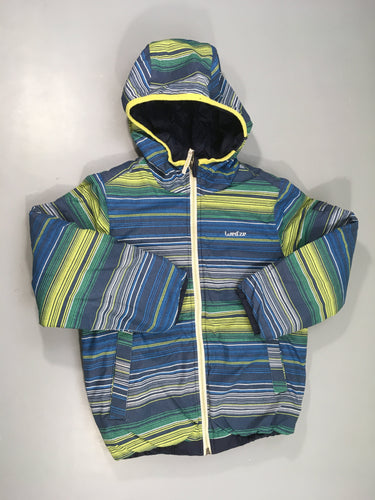 Veste de ski réversible bleue rayé vert anis-vert Wed'ze, moins cher chez Petit Kiwi