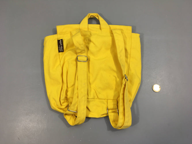 Cartable sac à dos maternelle toile jaune Zèbre - Coq en Pâte, 23 x 23 x 7.5cm, moins cher chez Petit Kiwi