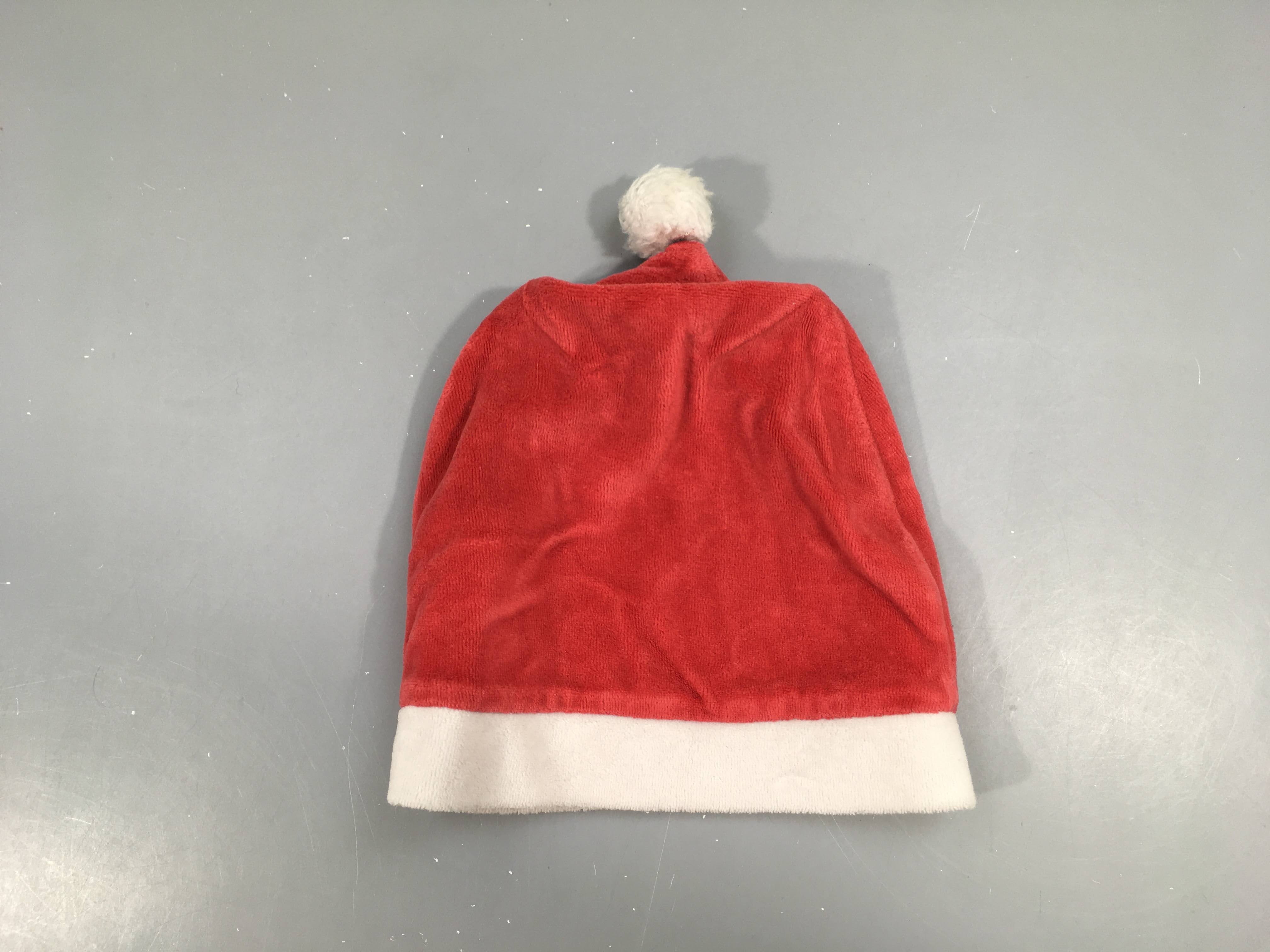 Bonnet velours rouge Noël Délavé