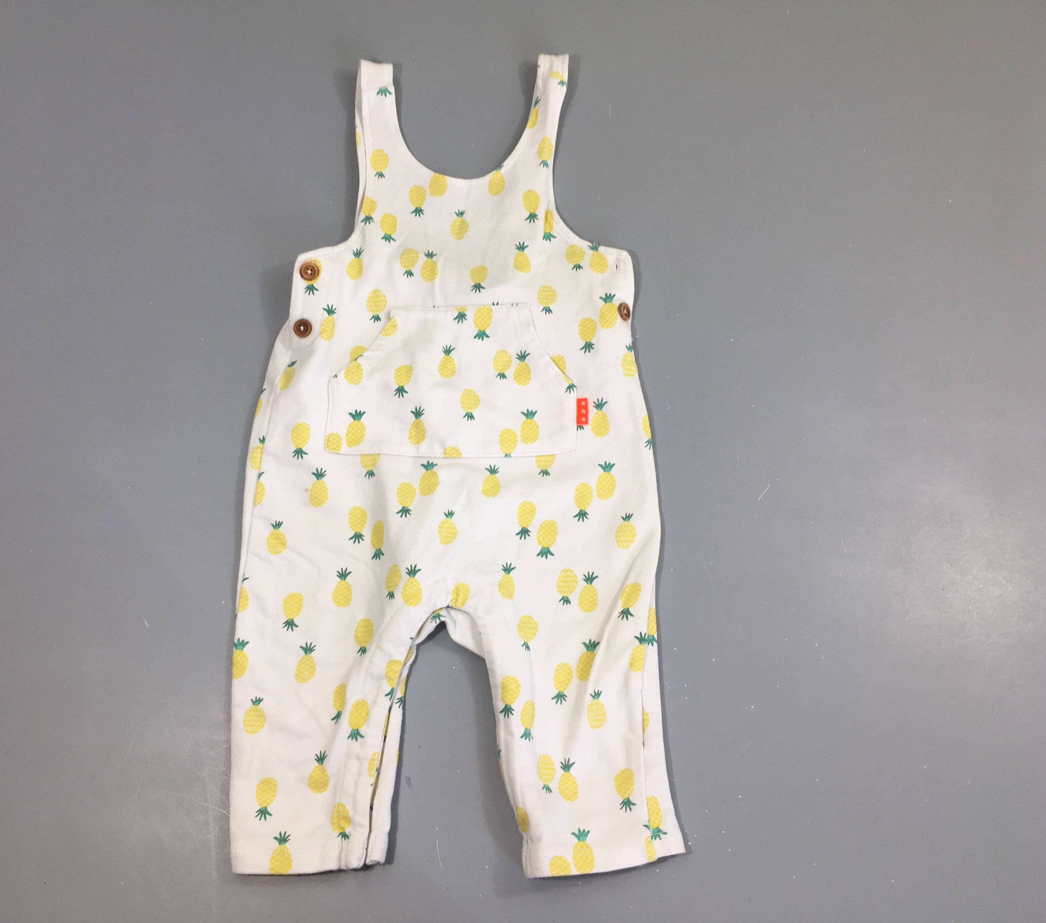 Salopette molleton blanc citrons