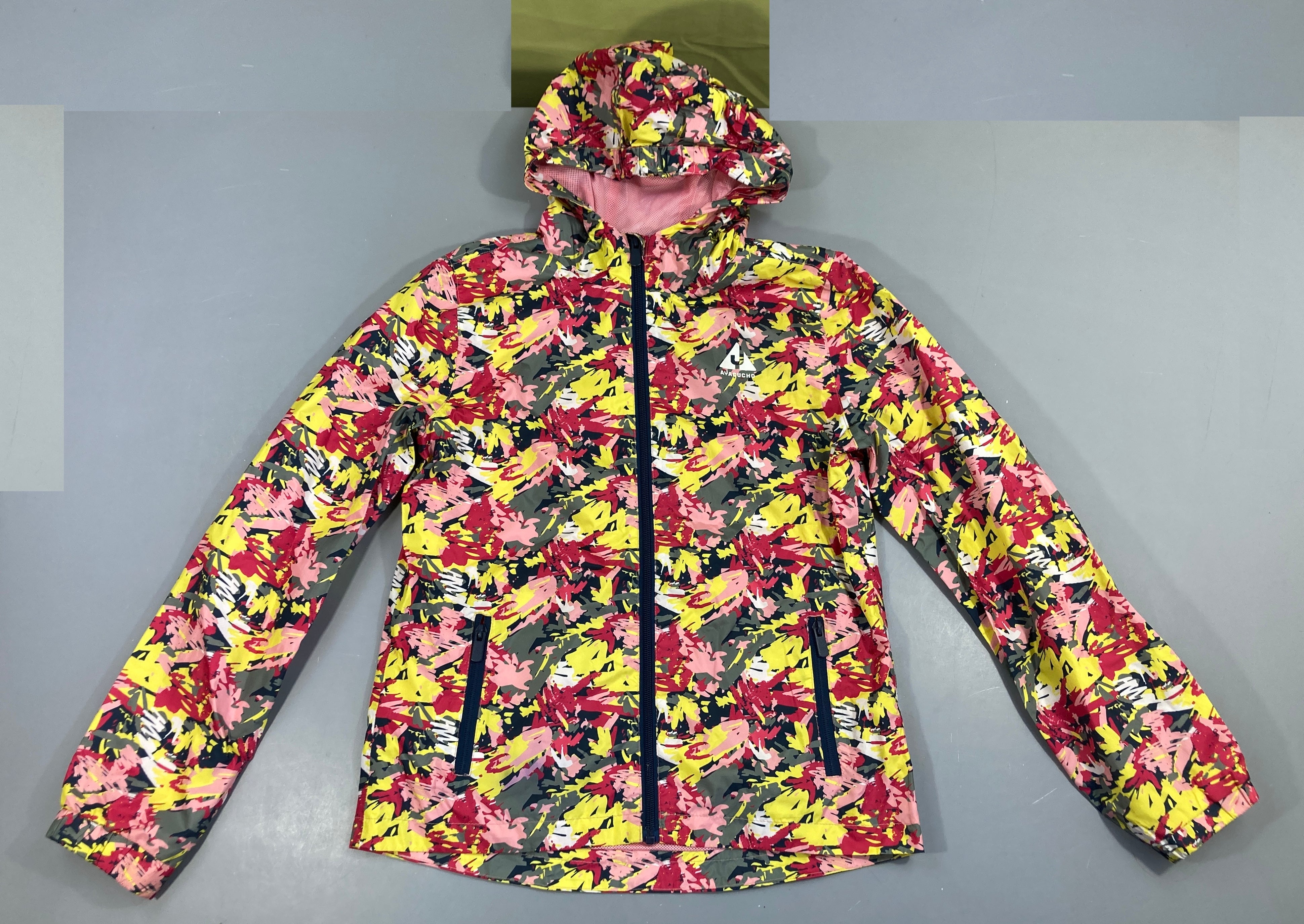 Veste coupe-vent rose motifs à capuche, Ayacucho
