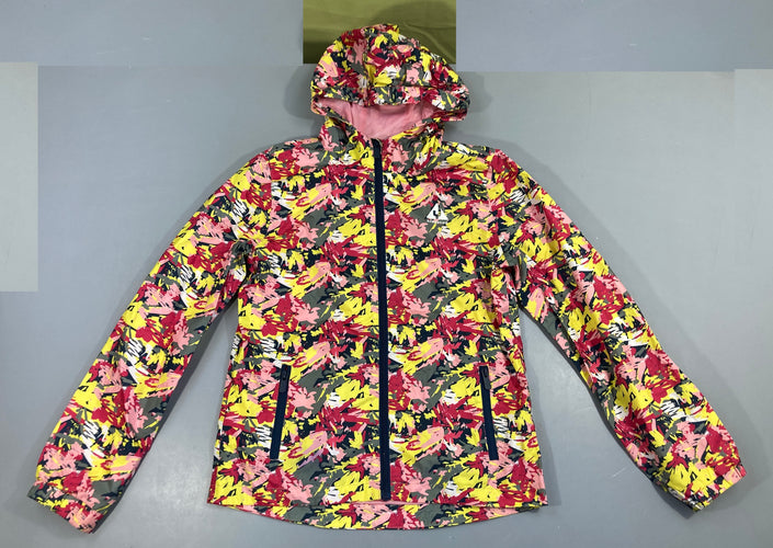 Veste coupe-vent rose motifs à capuche, Ayacucho, moins cher chez Petit Kiwi