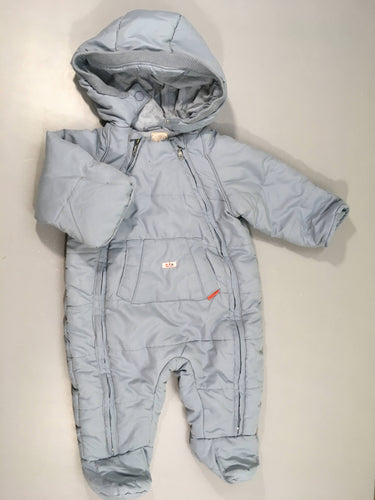 Combi pilote bleu à capuche, doublure boulochée, moins cher chez Petit Kiwi