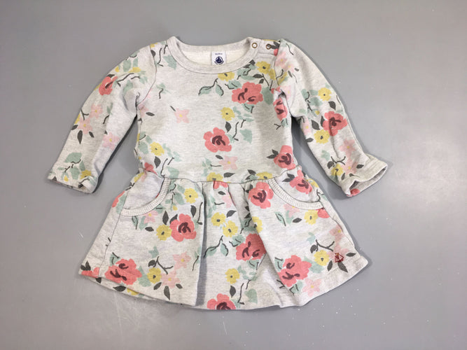 Robe m.l grise fleurs, moins cher chez Petit Kiwi