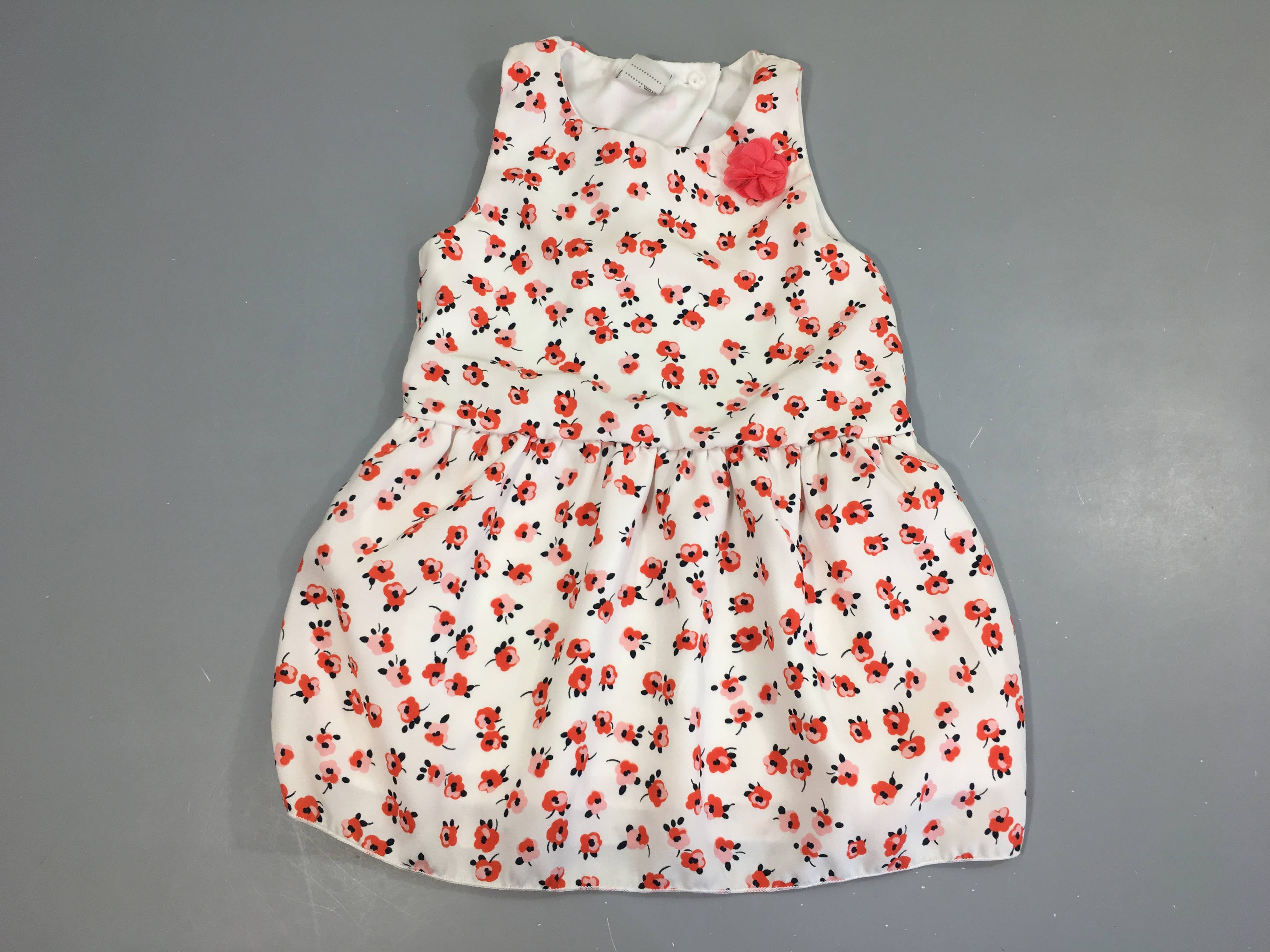 Robe s.m écru fleurs