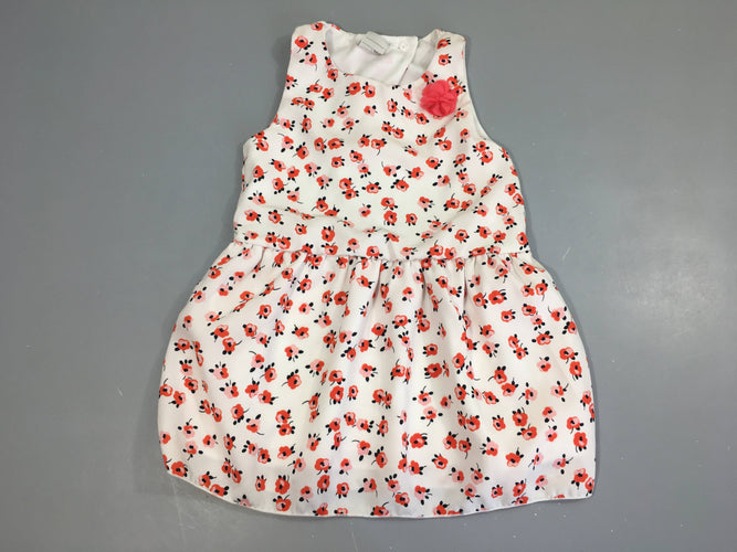 Robe s.m écru fleurs, moins cher chez Petit Kiwi