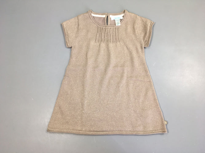 Robe m.c taupe pailleté doré, moins cher chez Petit Kiwi