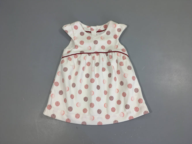 Neuf-Robe s.m velours ras blanc pois rosés, moins cher chez Petit Kiwi
