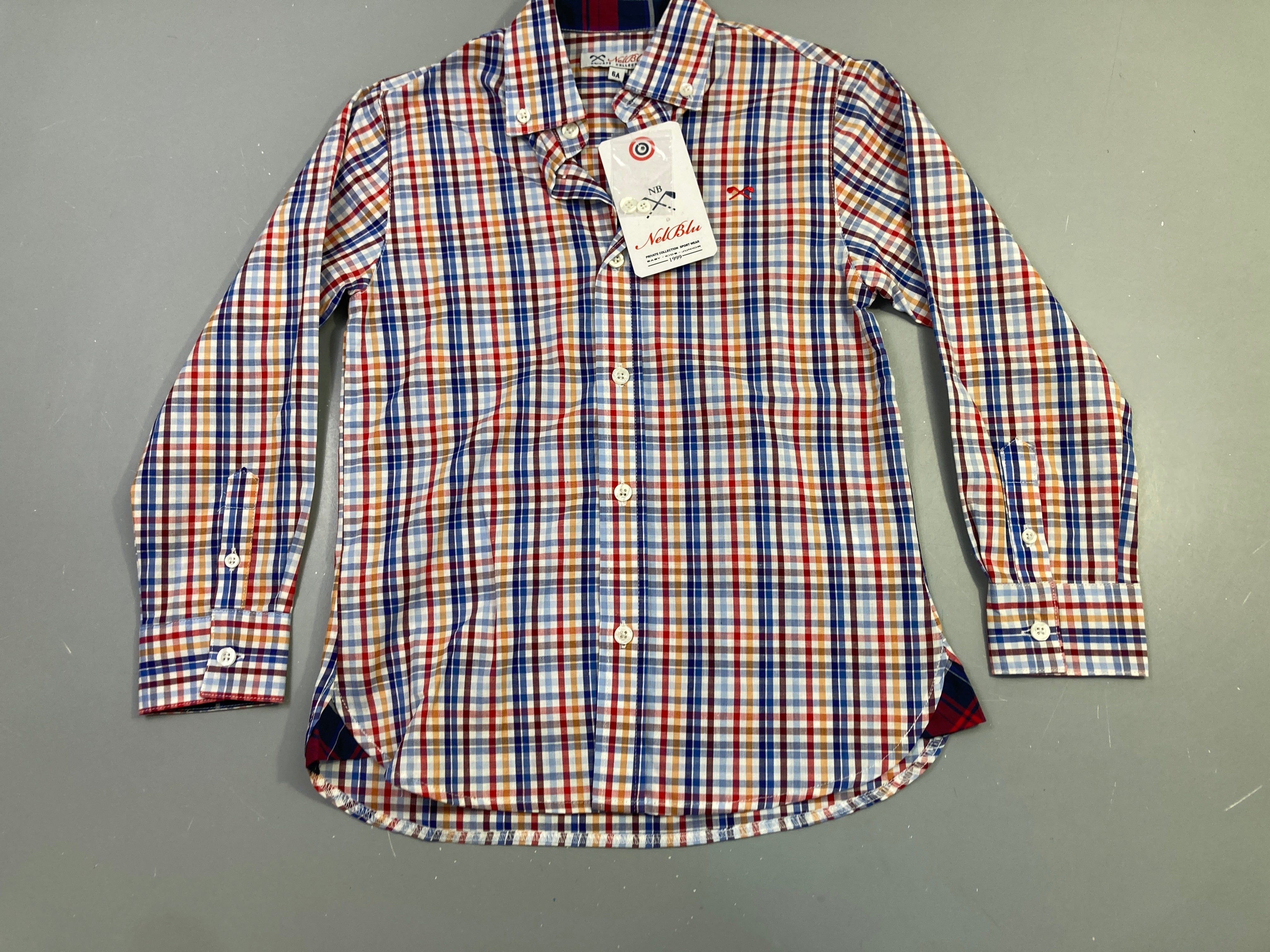 NEUF Chemise ml vichy multicolore, NelBlu