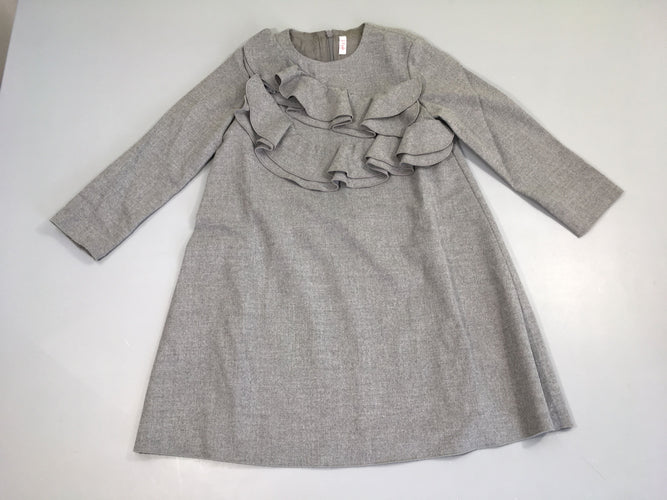 Robe m.l style flanelle grise froufrou col Il Gaufo, moins cher chez Petit Kiwi