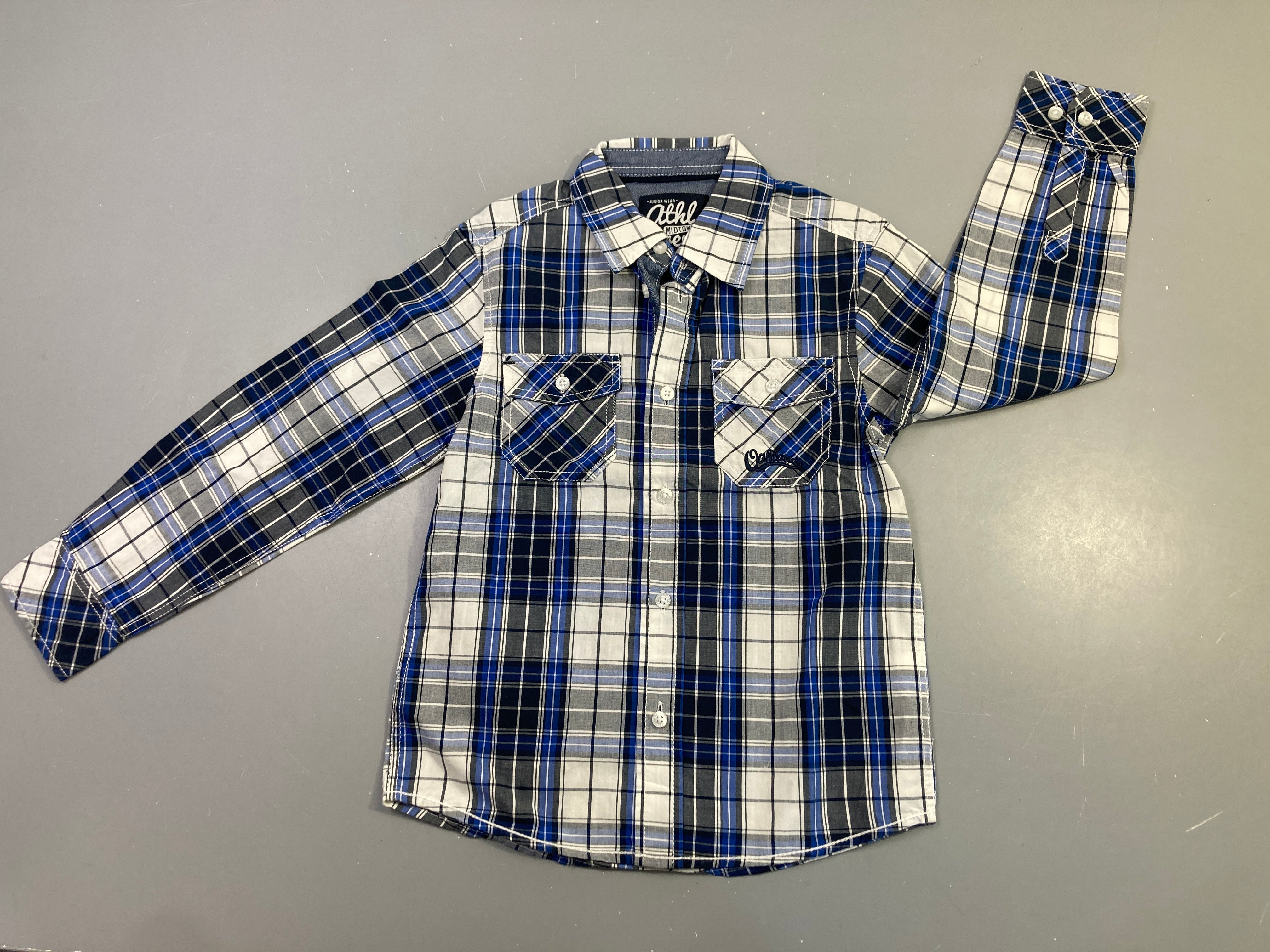 Chemise ml carreaux bleu marine
