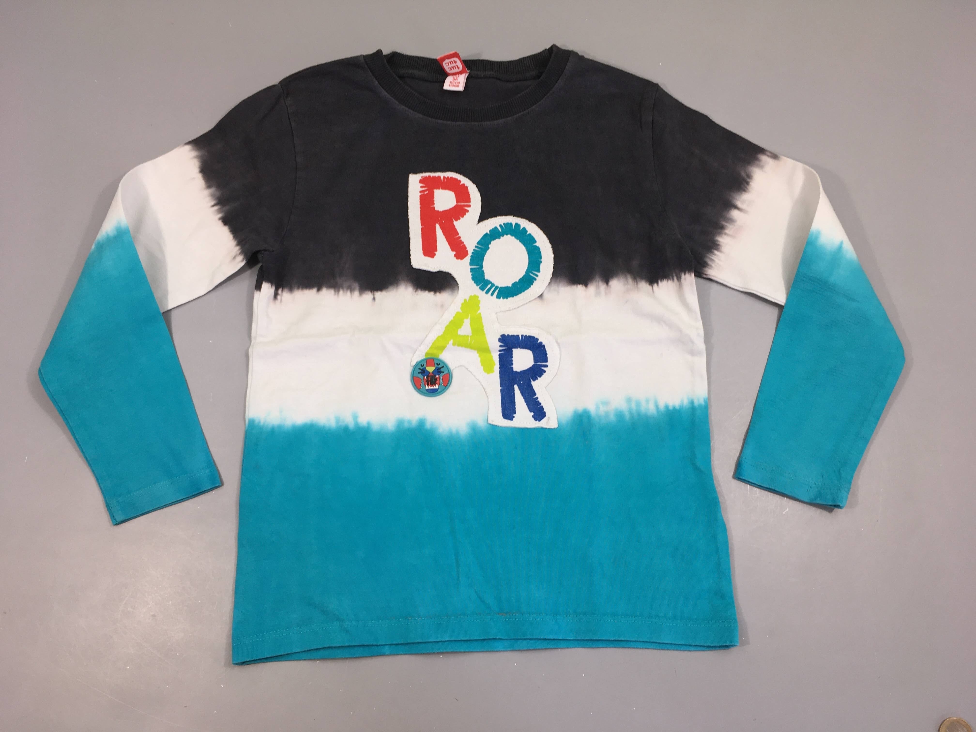 T-shirt m.l anthracite-blanc-turquoise ROAR