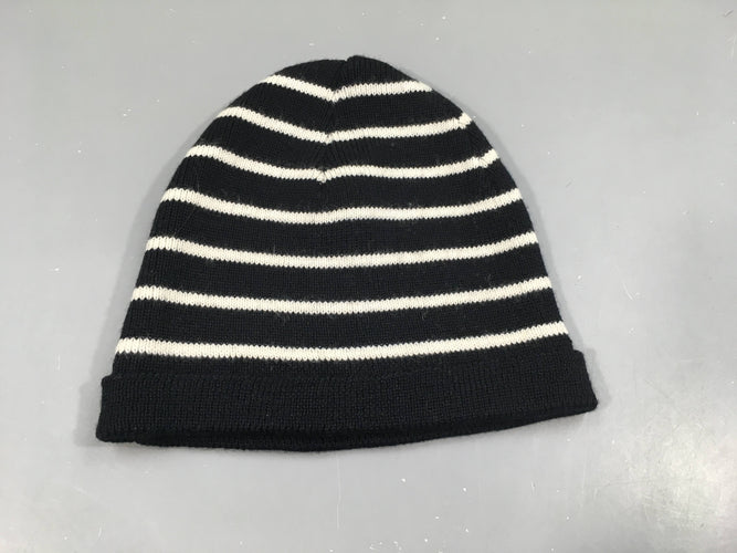 Bonnet bleu marine rayé blanc  "Saint James", moins cher chez Petit Kiwi