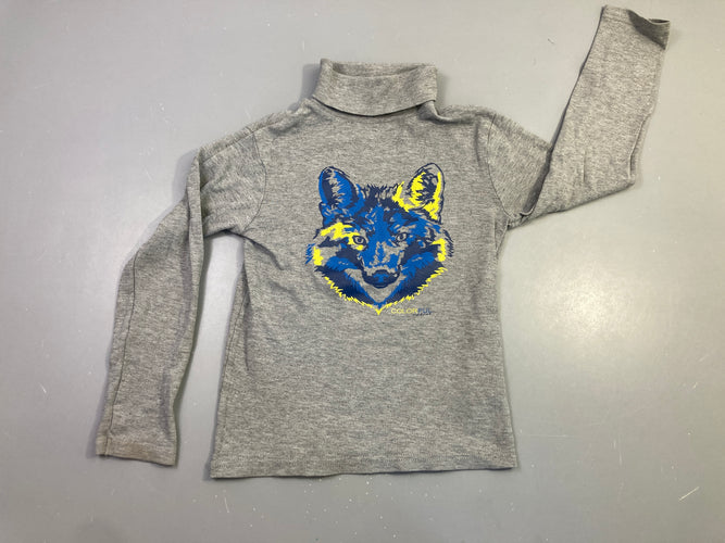 T-shirt ml col roulé gris loup, moins cher chez Petit Kiwi