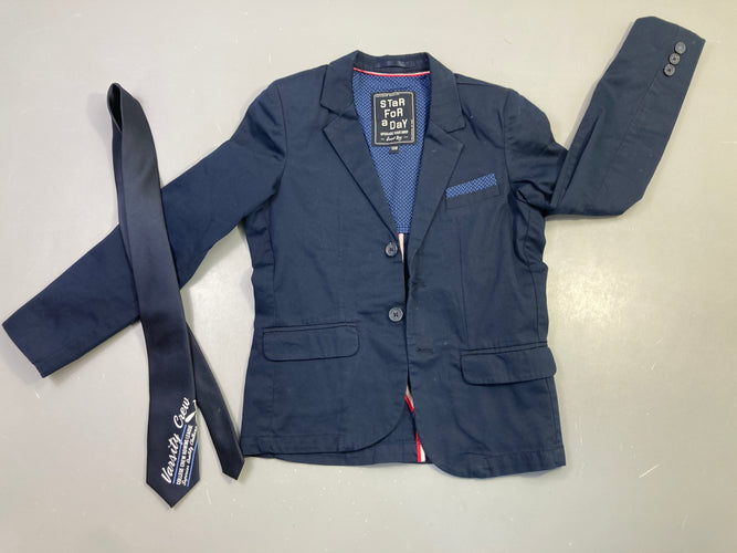 Veste blazer marine cravate assortie, moins cher chez Petit Kiwi