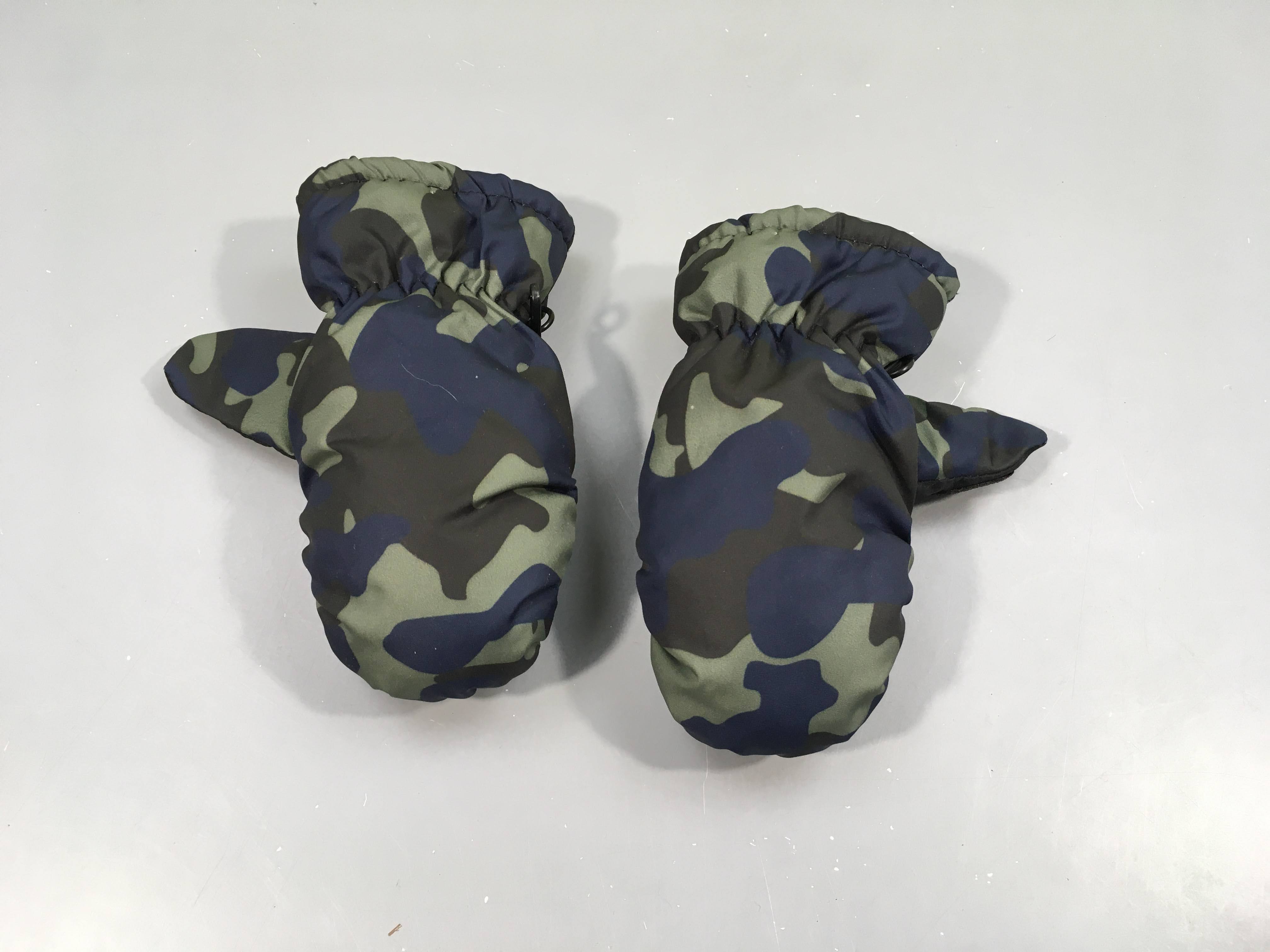 Moufles camouflage kaki, bleu marine, noir