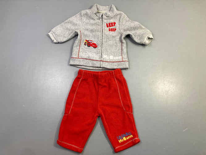 Ensemble polaire gris rouge McQueen, moins cher chez Petit Kiwi