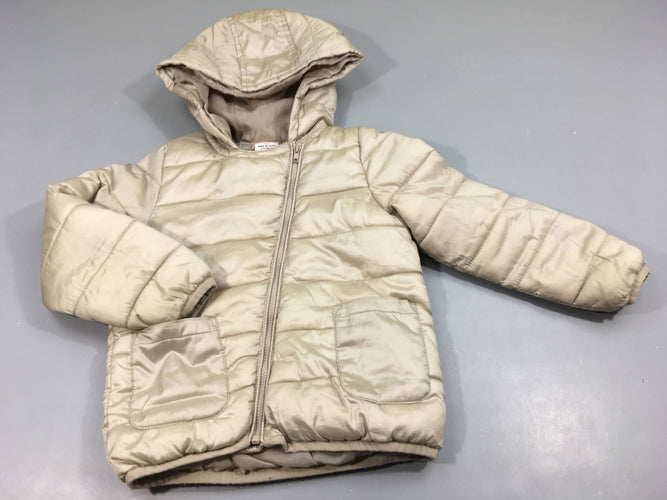 Doudoune light zippée à capuche  doré clair, moins cher chez Petit Kiwi