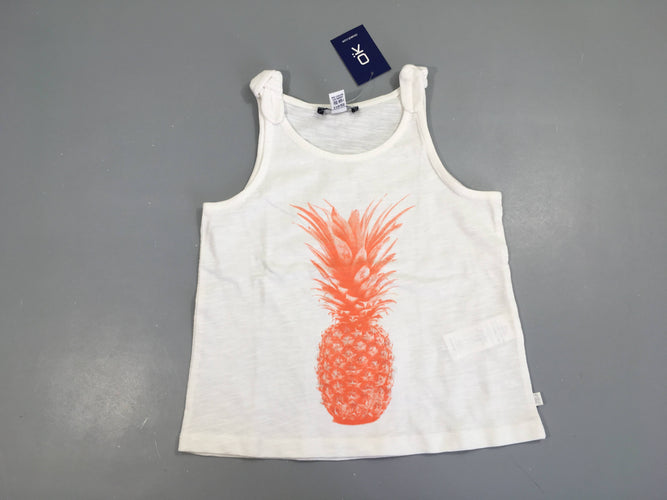 Neuf-T-shirt s.m blanc ananas orange sequin, moins cher chez Petit Kiwi