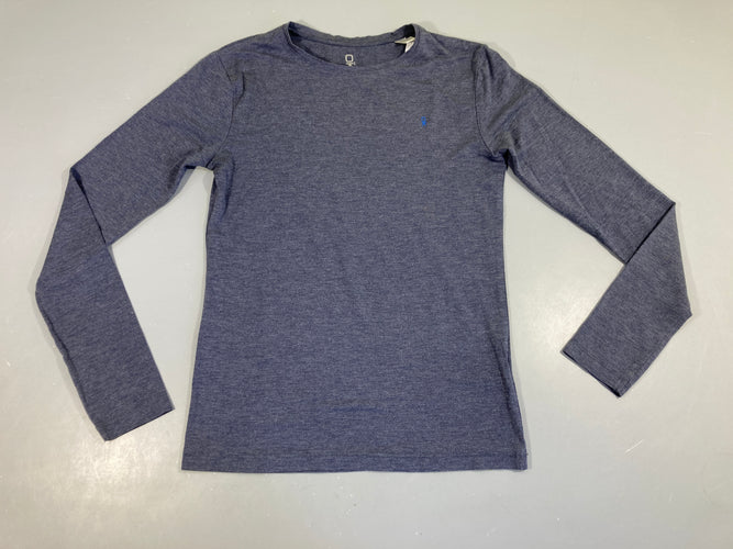 T-shirt m.l  bleu grisé flammé , légèrement bouloché, moins cher chez Petit Kiwi