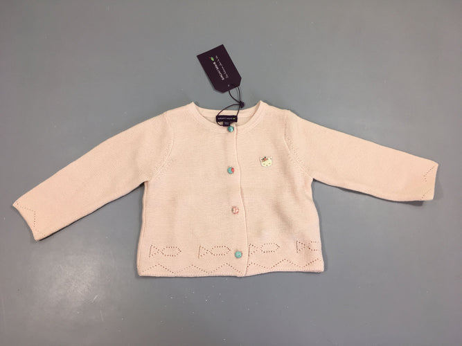 Neuf-Gilet rose pâle chat, moins cher chez Petit Kiwi