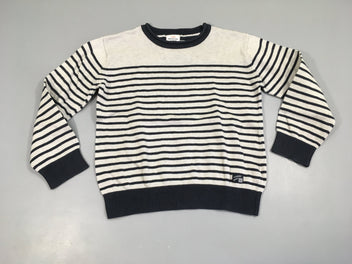 Pull gris ru bleu marine-Légèrement bouloché