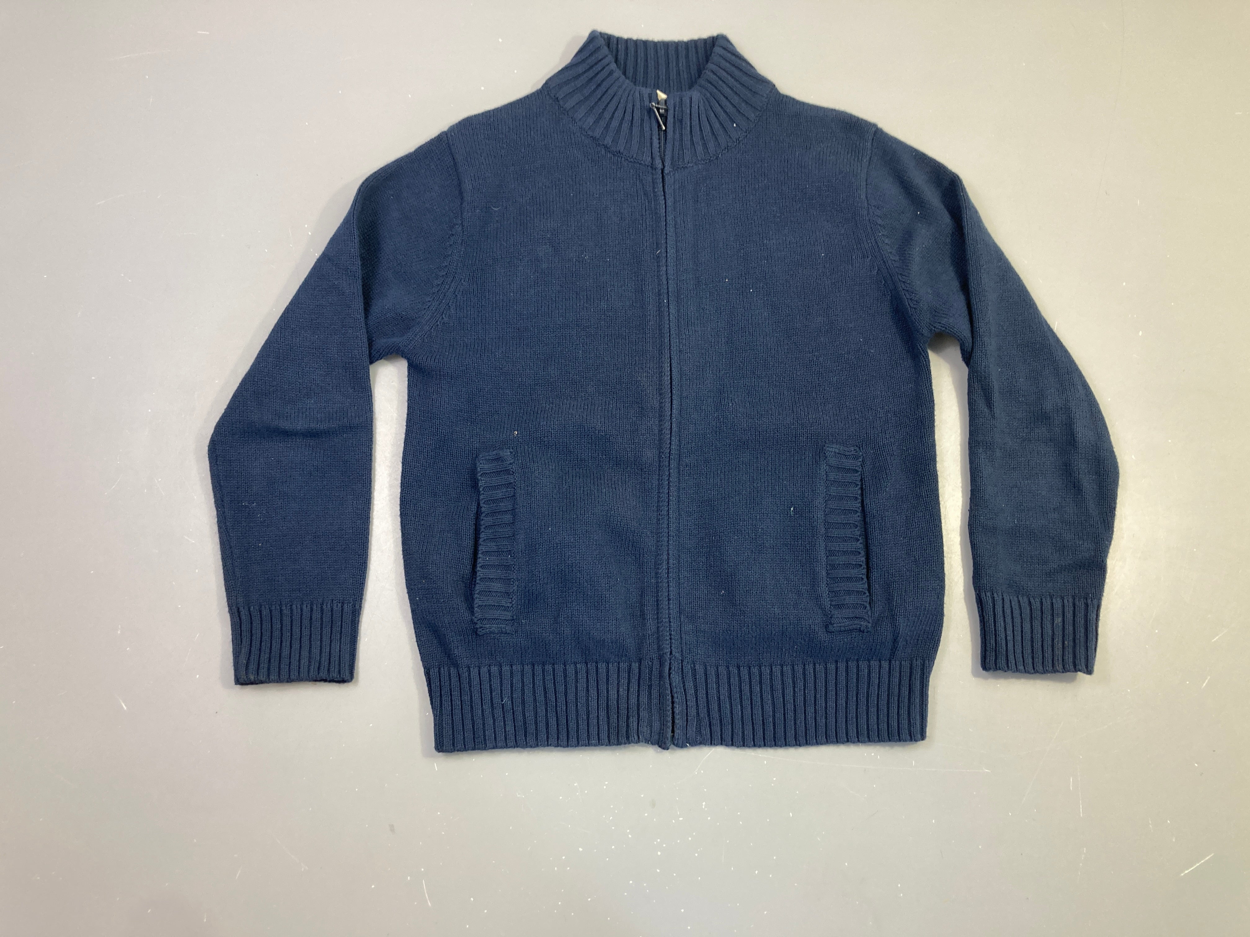 Gilet zippé bleu marine uni