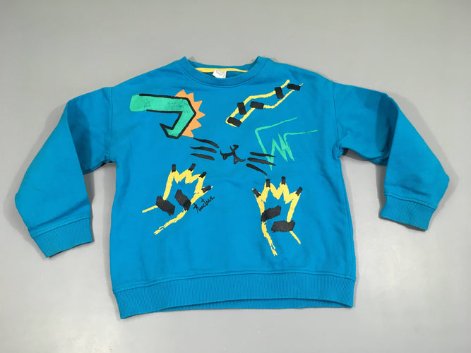 Sweat bleu félin, moins cher chez Petit Kiwi