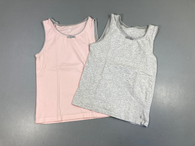 2 chemisettes s.m gris chiné/rose, moins cher chez Petit Kiwi