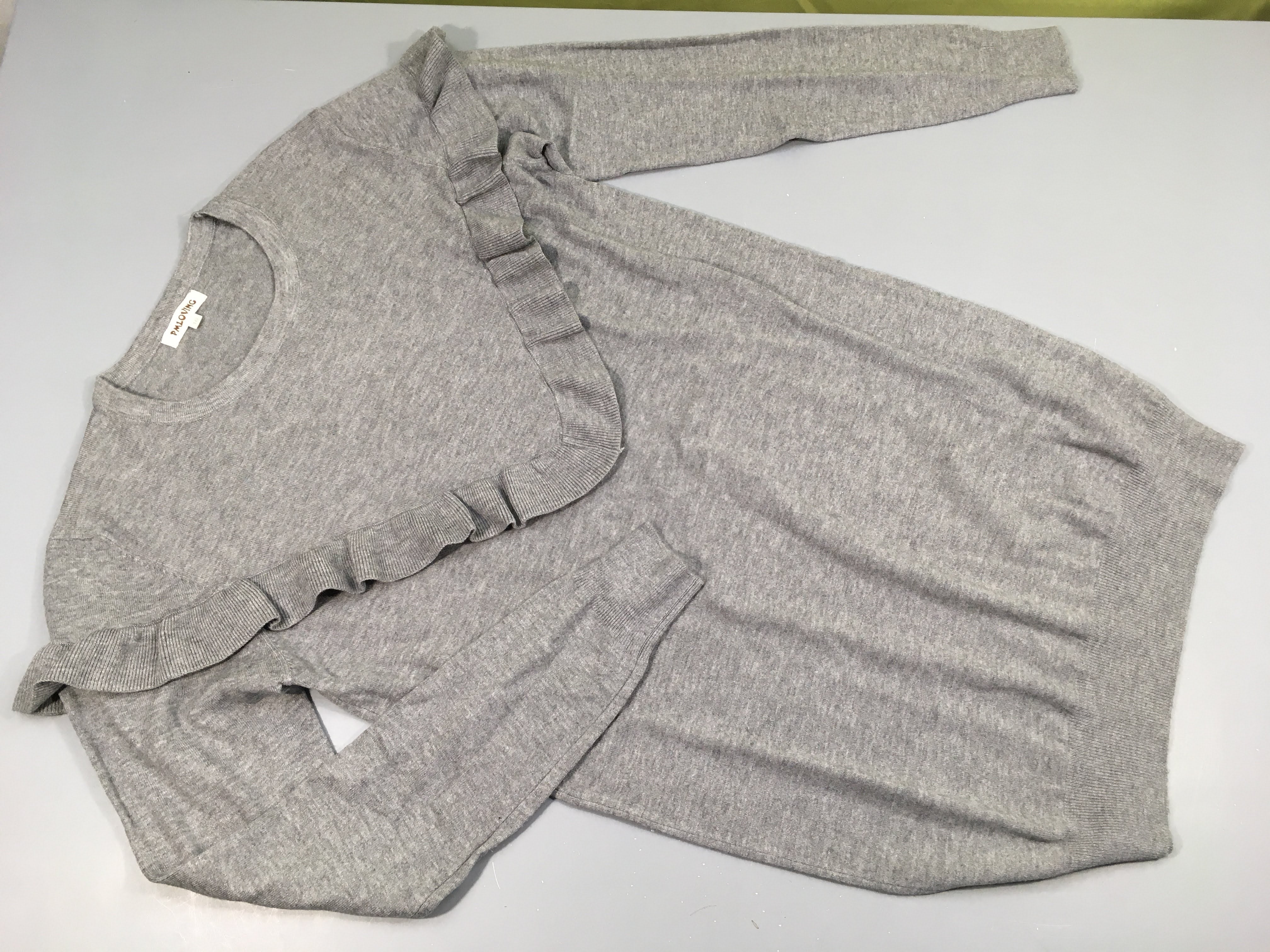 Robe m.l Pmloving gris flamé , volants