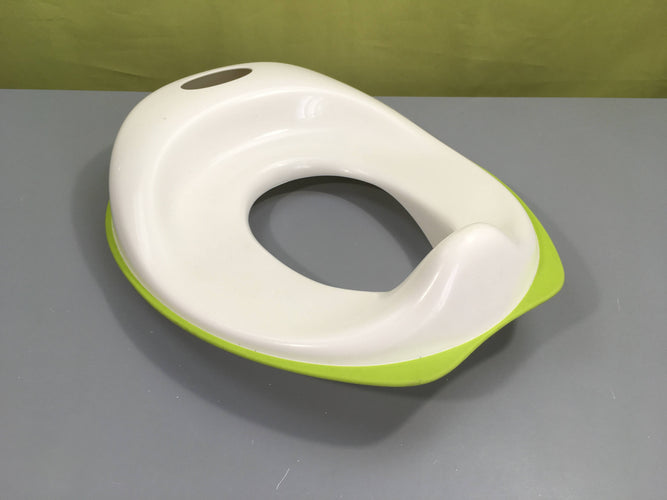 Réducteur de WC blanc/vert, moins cher chez Petit Kiwi