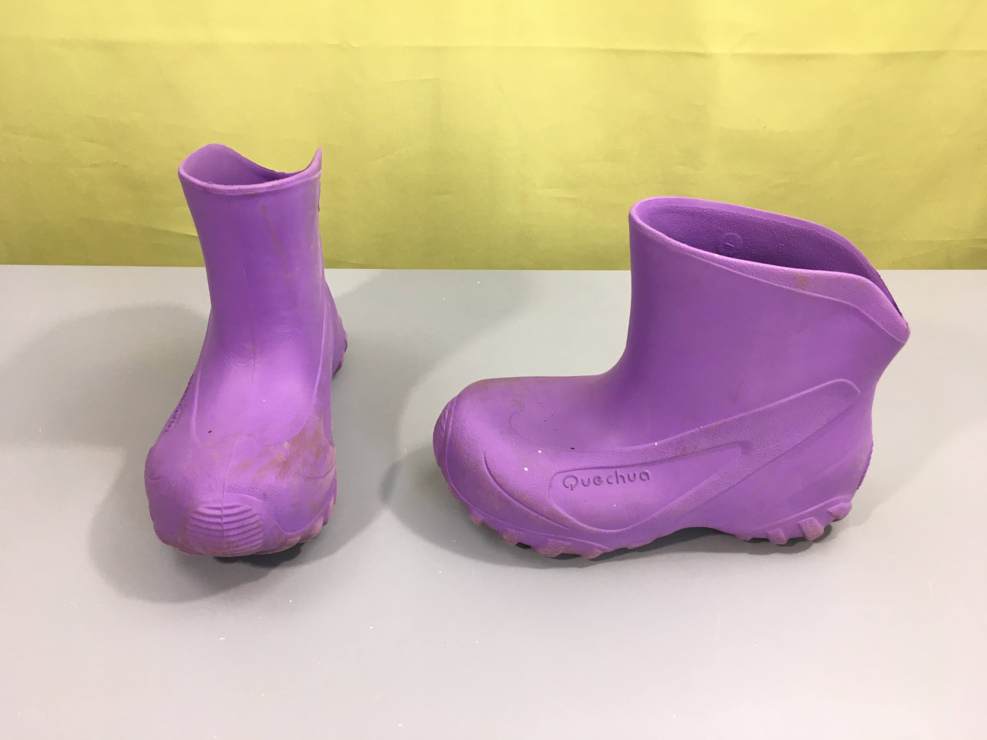 Bottes de pluie mauve, 30-31, manque la doublure fourrée