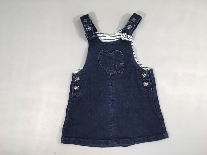 Robe salopette denim coeurs, moins cher chez Petit Kiwi