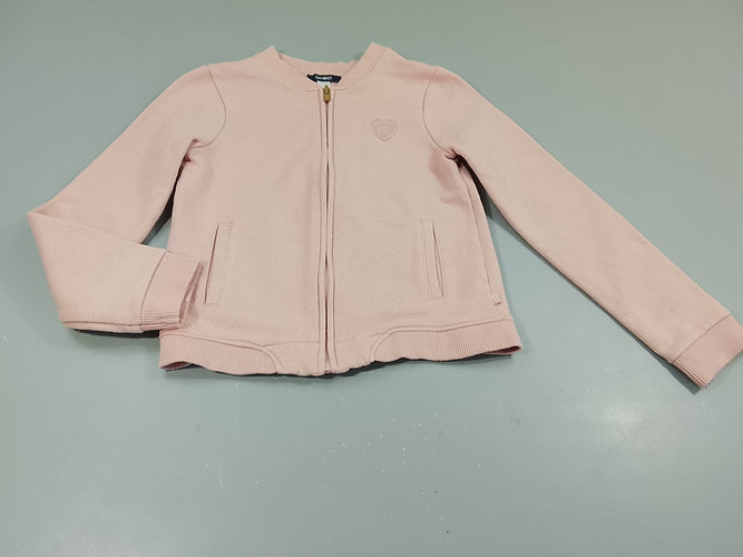 Sweat zippé rose texturé à pois pailleté , coeur "love", moins cher chez Petit Kiwi