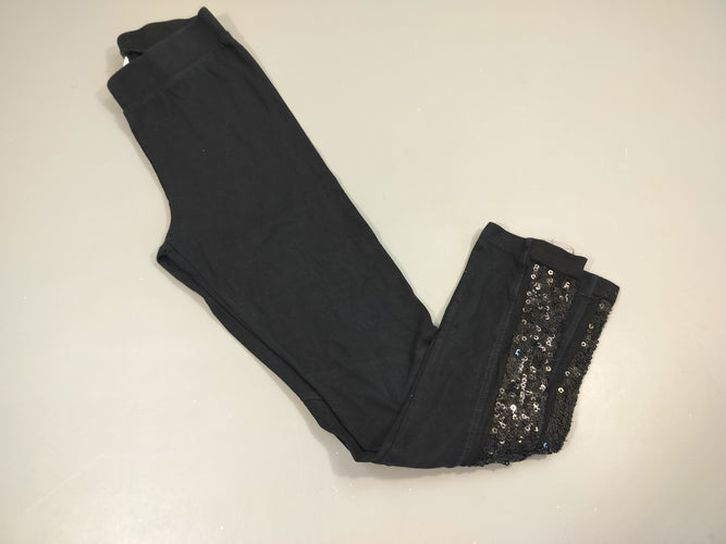 Legging noir, sequins sur le côté, moins cher chez Petit Kiwi